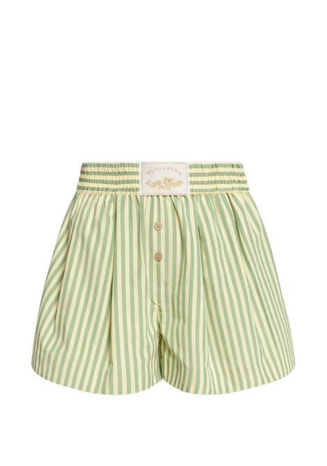 Shorts a righe WEILI ZHENG | S26PS10ST06 GREEN STRIPE